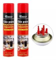 2 Latas Refil Gás Butano Isqueiro/maçarico Recarreg. 300ml - Western