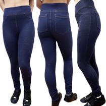 2 Leggings Jeans Infanto Juvenil Cores Sortidas Azul e Preta