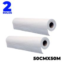 2 Lençol de papel bobina descartável para maca hospitalar 50x50