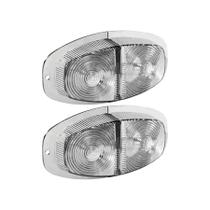 2 Lente Lanterna Para Choque Canoinha Cromado Gf0017cr