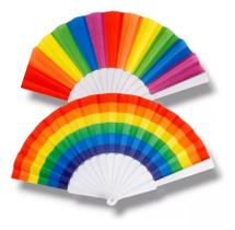 2 Leque Grande De Abanar Arco-íris Faz Barulho P/ Carnaval