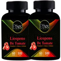 2 Licopeno de Tomate 60 Cápsulas com Vitamina C e Zinco - ETHOS NUTRITION