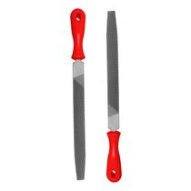 2 Lima Chata Bastarda 8 Polegadas (30cm) Com Cabo Para Diversos Materiais Ajustar Peças Metálicas