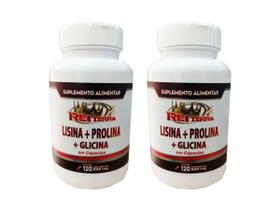 2 Lisina + Prolina + Glicina Aminoácidos 120 Cápsulas 500mg - Rei Terra