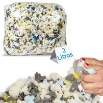 2 Litros Flocos De Espuma Para Enchimento Almofada Puff 2 Litros Flocos De Espuma Para Enchimento Almofada Puff