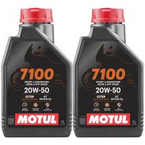 2 Litros Óleo De Motor Motul 7100 4t 20w50 100% Sintético Harley Davidson Sportster 883 1200 Fat Boy Road King Vrod Dyna