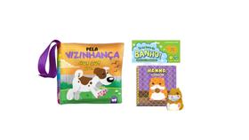 2 Livro Pano Banho Animal Pela Vizinhança Hamster Bebe Feliz