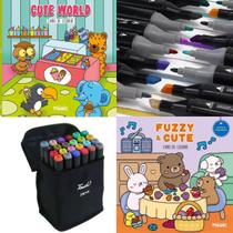 2 Livros De Colorir Bobbie Goods 48 Folhas + 24 Canetinhas