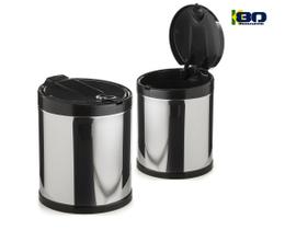 2 Lixeira Pia Inox Tampa Clicar Preto 2.5L Recipiente Plástico Interno kit