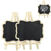 2 Lousas Quadro Decorativo Com Tripé para Recados 20cm