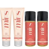 2 Lubrificantes e 2 Óleos de massagem MIVS hidratantes KIT 4