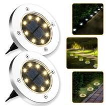 2 Luminária Espeto De Led Jardim Solar Fotocélula Ip65 Grama