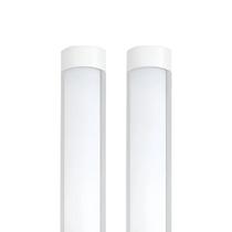 2 Luminária Led Sobrepor Slim 120cm 36w 6500k Branco Frio Branco