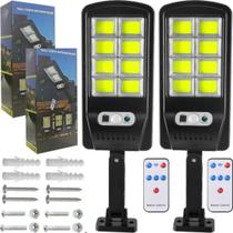 2 Luminária Solar Luz Led Com Sensor Presença Poste Para Entrada Portão Garagem Jardim 2 Luminária Solar Luz Led Com Sensor Presença Poste Para Entrada Portão Garagem Jardim