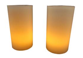 2 Luminárias 8x15cm De Parafina + 2 Velas De LED Decoração de festas casamento