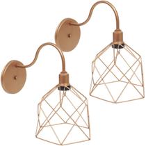 2 Luminárias Arandela de Parede Aramada Cálice Industrial Retro Vintage Agp Ilumini