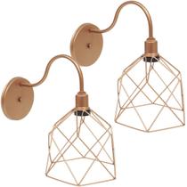 2 Luminárias Arandela de Parede Aramada Cálice Industrial Retro Vintage Agp Ilumini