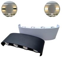 2 Luminárias Balizador Arandela Sobrepor LED 8W Luz Branco Quente Com 8 Fachos De Luz Com Direção Para cima E Para Baixo 2 Luminárias Balizador Arandela Sobrepor LED 8W Luz Branco Quente Com 8 Fachos De Luz Com Direção Para cima E Para Baixo