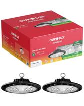 2 Luminárias High Bay UFO 200W Bivolt Cor da Luz Branco Frio 6500K Ourolux 2 Luminárias High Bay UFO 200W Bivolt Cor da Luz Branco Frio 6500K Ourolux
