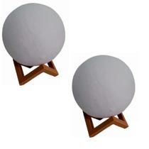 2 Luminárias Lua Abajur LED Com Suporte Luz Sem Fio 2 Luminárias Lua Abajur LED Com Suporte Luz Sem Fio