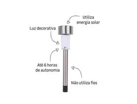 2 Luminárias Solares Balizador Inox De Jardim Espeto