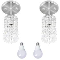 2 Lustres Clearcrillic Redondo Cristal Acrílico Com Lampada 2 Lustres Clearcrillic Redondo Cristal Acrílico Com Lampada