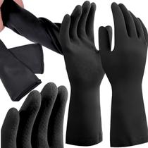 2 Luvas Borracha Linha Black Indústria limpeza Látex Natural 2 Luvas Borracha Linha Black Indústria limpeza Látex Natural