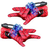 2 Luvas Brinqudo Lança Teia e atira Dardos Ventosa do Homem Aranha - SPIDER MAN