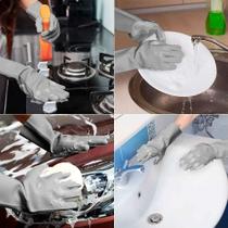 2 Luvas Esponja Lava Louça Multiuso Silicone Cores Sortidas PAR Cinza