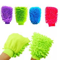 2 Luvas Microfibra Automotiva Lavar Carros Brilho Não Risca