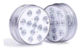 2 Luz Luminária Led Piscina Copo Colorida Controle Pilha Ventosa Decoração - New