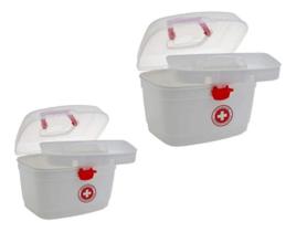 2 Maleta Caixa Primeiros Socorros M P/ Remédio Medicamento