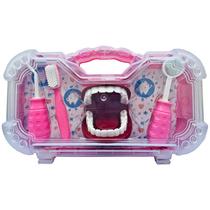 2 Maleta De Brinquedo Rosa Mini Dentista Pakitoys Infantil