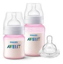 2 Mamadeiras Avent Classic 125/260Ml + Bico 4 - Rosa