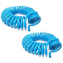 2 Mangueiras Espiral 8mm X 5 M Tubo P.u Azul Ar Comprimido
