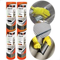 2 manta asfáltica para telhado laje rufos impermeabilizante aluminizada auto adesiva 90cm x 10MT