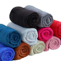 2 Manta Casal Cobertor Microfibra Soft Lisa Ou Estampada - D'PRESENTES