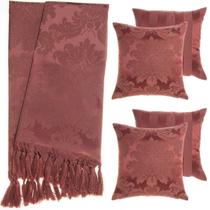 2 Mantas Xale 2.20m x 1.40m Para Sofá + 4 Capas 45x45cm - Marsala 2 Mantas Xale 2.20m x 1.40m Para Sofá + 4 Capas 45x45cm - Marsala