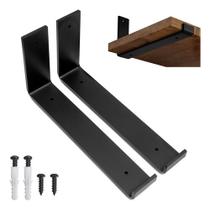 2 Mão Francesa Invertida 35cm Ferro Aço Suporte Cantoneira L