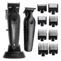 2 Máquinas P/Barbearia Torque Extra Forte Kemei Black Salão Bivolt