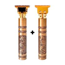 2 Maquininhas Dragon Retro Ultra Afiado Barba Profissional Gold - RELET