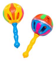2 Maraca Chocalho Guizo Brinquedo Bebê Estímulo Sensorial