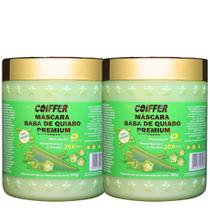 2 Mascara baba de quiabo premium Coiffer 500G Vegana hidrata