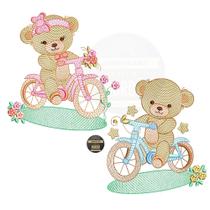 2 Matrizes de Bordado Ursinho e Ursinha Bicicleta Ursos Infantil Animal Rippled Pontos Leves Jef Pes 2 Matrizes de Bordado Ursinho e Ursinha Bicicleta Ursos Infantil Animal Rippled Pontos Leves Jef Pes