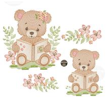 2 Matrizes de Bordado Ursinho e Ursinha Estudantes Livro Infantil Urso Rippled Pes Jef 2 Matrizes de Bordado Ursinho e Ursinha Estudantes Livro Infantil Urso Rippled Pes Jef
