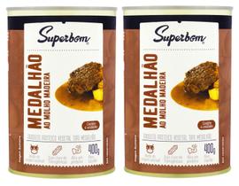 2 Medalhão Carne Ao Molho Madeira Vegana Superbom 400g 2 Medalhão Carne Ao Molho Madeira Vegana Superbom 400g