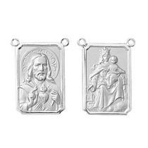 2 Medalhas Pingente Mini Escapulario Classico 0.9 Cm Ouro Branco 18k Dupla Face K1 2 Medalhas Pingente Mini Escapulario Classico 0.9 Cm Ouro Branco 18k Dupla Face K1
