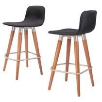 2 Meia Banquetas Línea Soft p/ Bancadas Champanhe c/ Preto