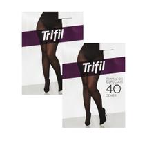 2 Meia Calça Grossa Trifil Opaca Plus Size Fio 40 W06101