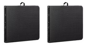 2 Mesa Dobrável Vira Maleta Com Alça Versátil 1,80m Premium - Preto